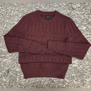 J. Crew Burgundy Fishermen Crewneck Sweater XS
